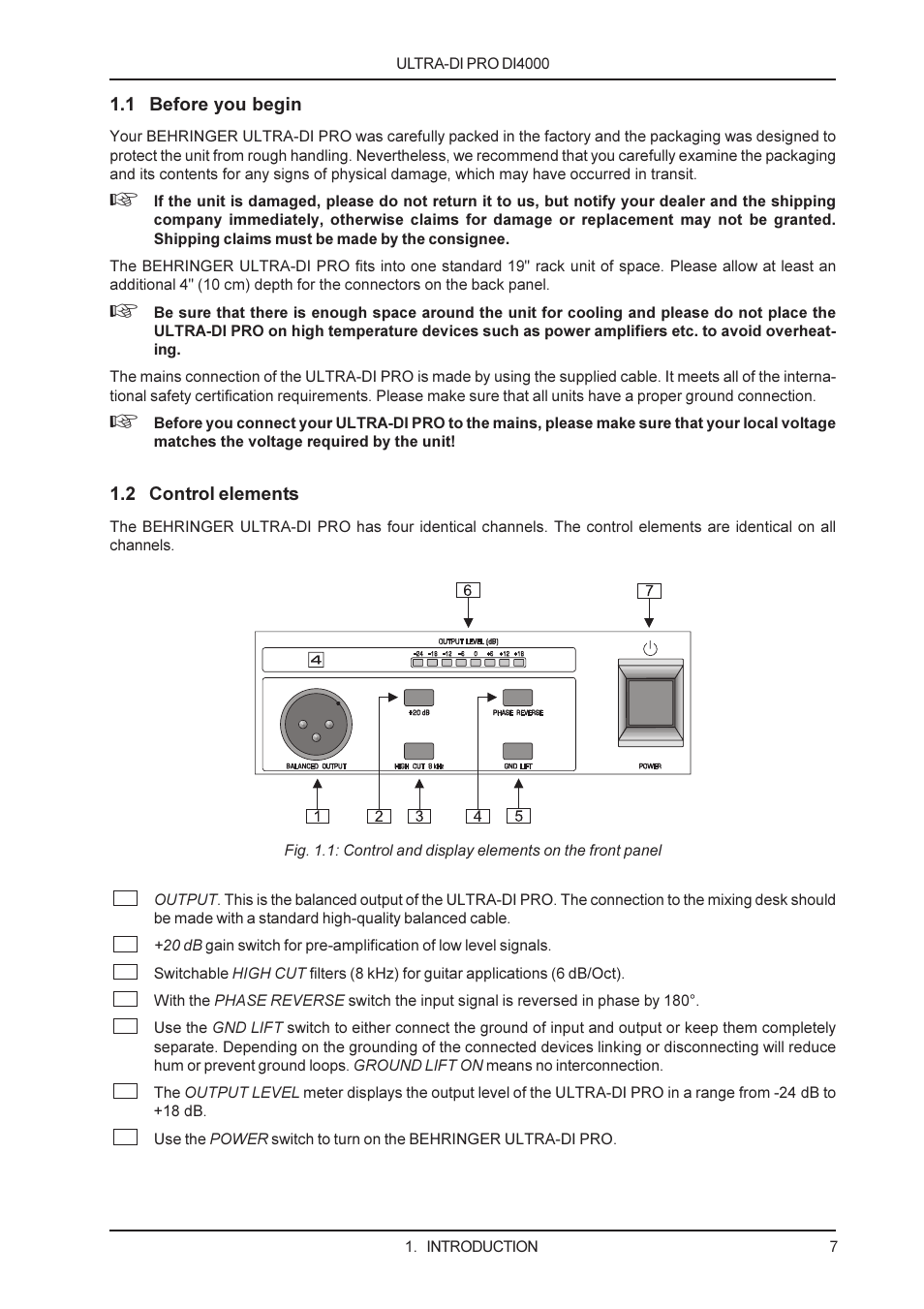 Behringer ULTRA-DI PRO DI4000 User Manual | Page 7 / 14