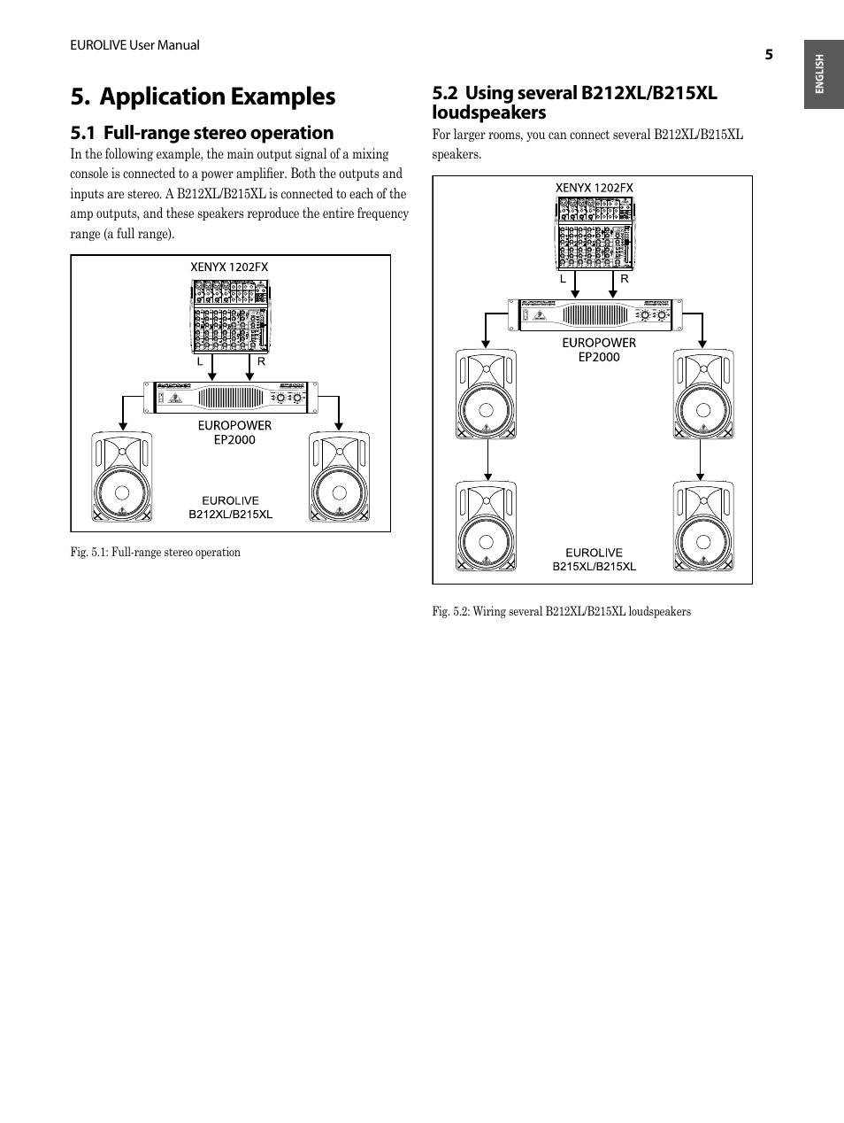 Application examples, Application examples 5 | Behringer EUROLIVE B212XL User Manual | Page 5 / 8