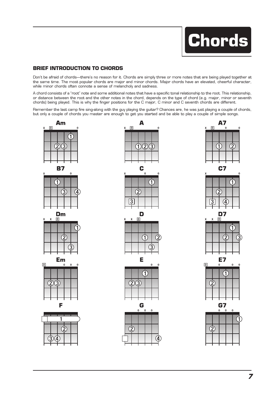 Brief introduction to chords | Behringer AC108 User Manual | Page 7 / 9