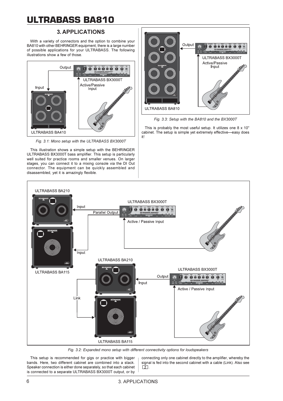 Ultrabass ba810, Applications | Behringer BA810 User Manual | Page 6 / 9