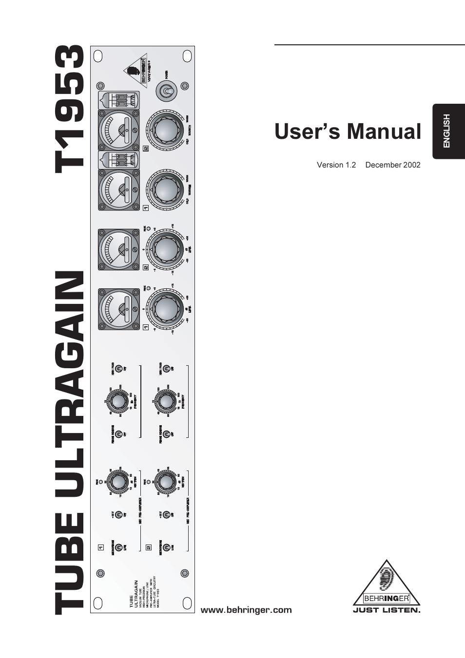 Behringer T1953 User Manual | 23 pages