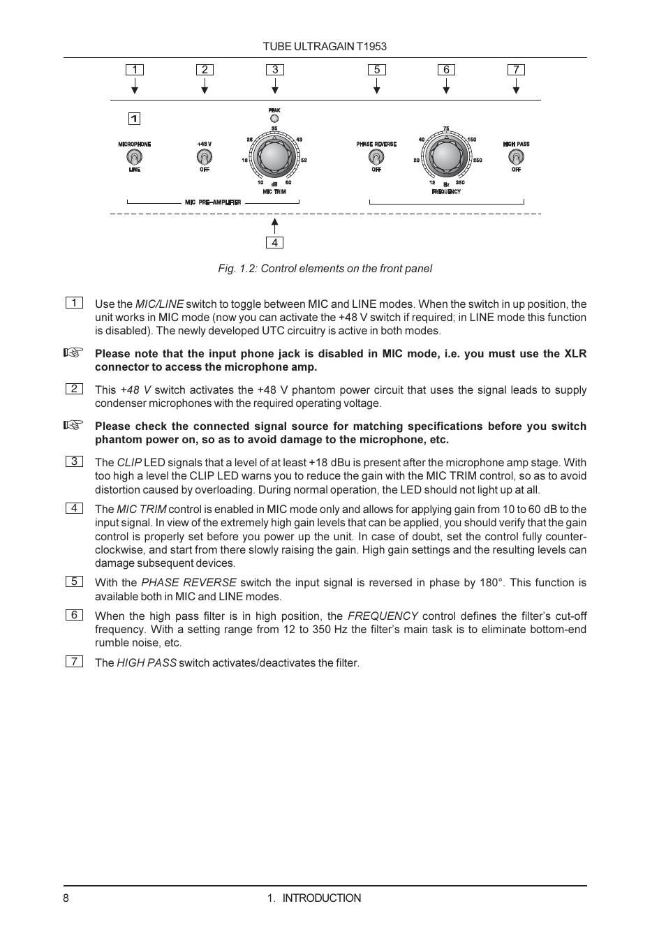 Behringer T1953 User Manual | Page 8 / 23