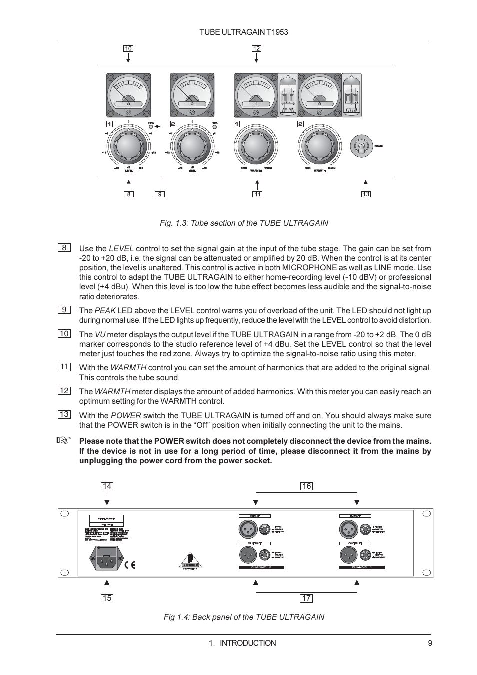 Behringer T1953 User Manual | Page 9 / 23