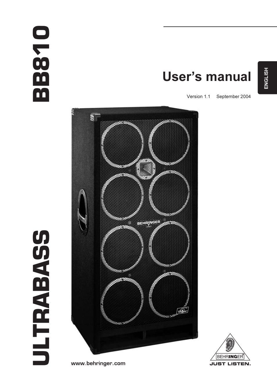 Behringer BB810 User Manual | 9 pages