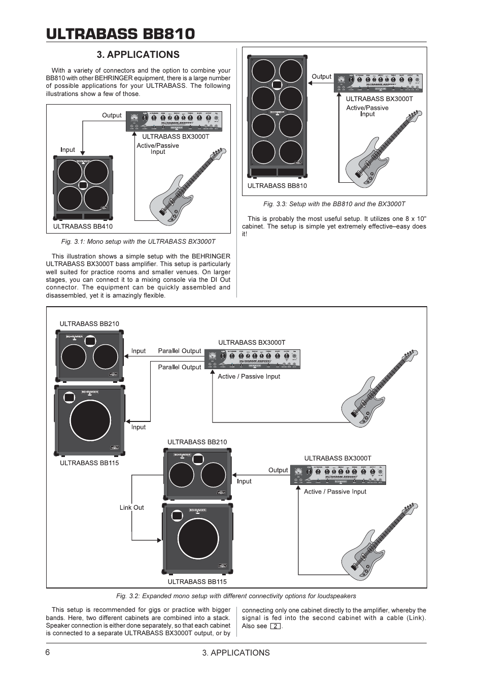 Ultrabass bb810, Applications | Behringer BB810 User Manual | Page 6 / 9