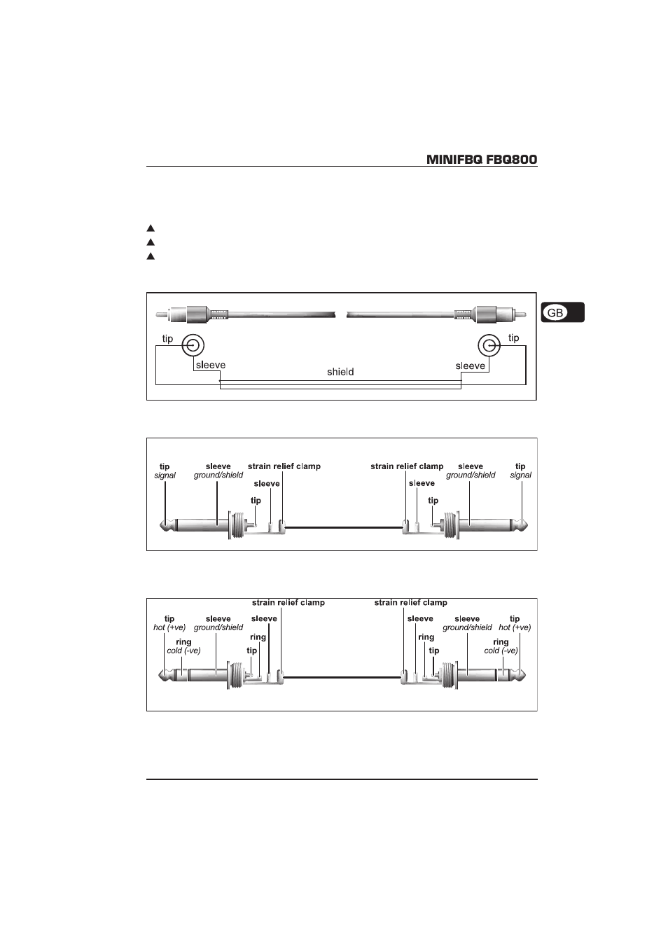 Minifbq fbq800, Audio connections | Behringer MiniFBQ FBQ800 User Manual | Page 13 / 17