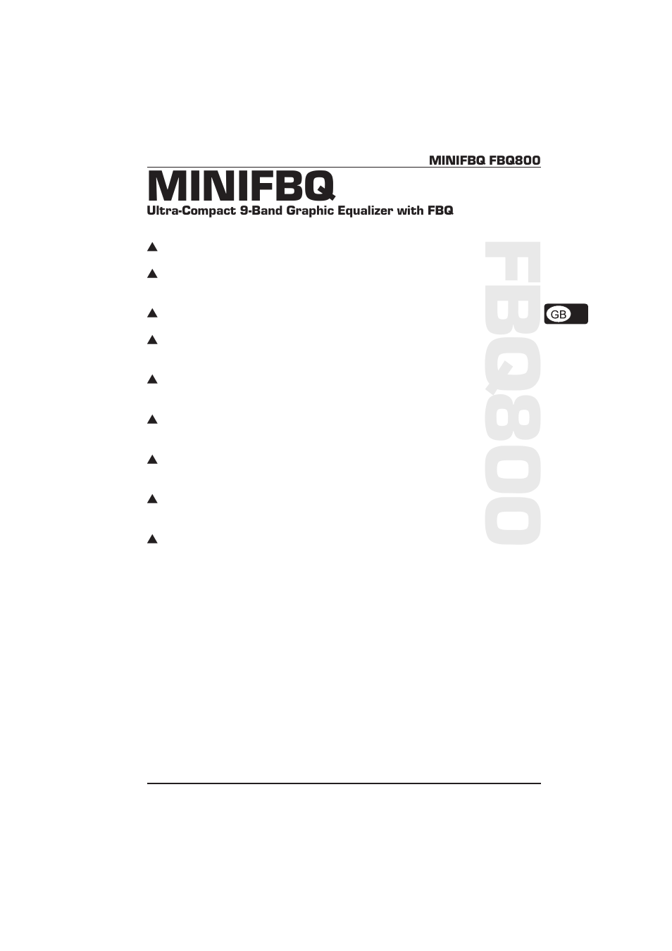 Fbq800, Minifbq | Behringer MiniFBQ FBQ800 User Manual | Page 3 / 17