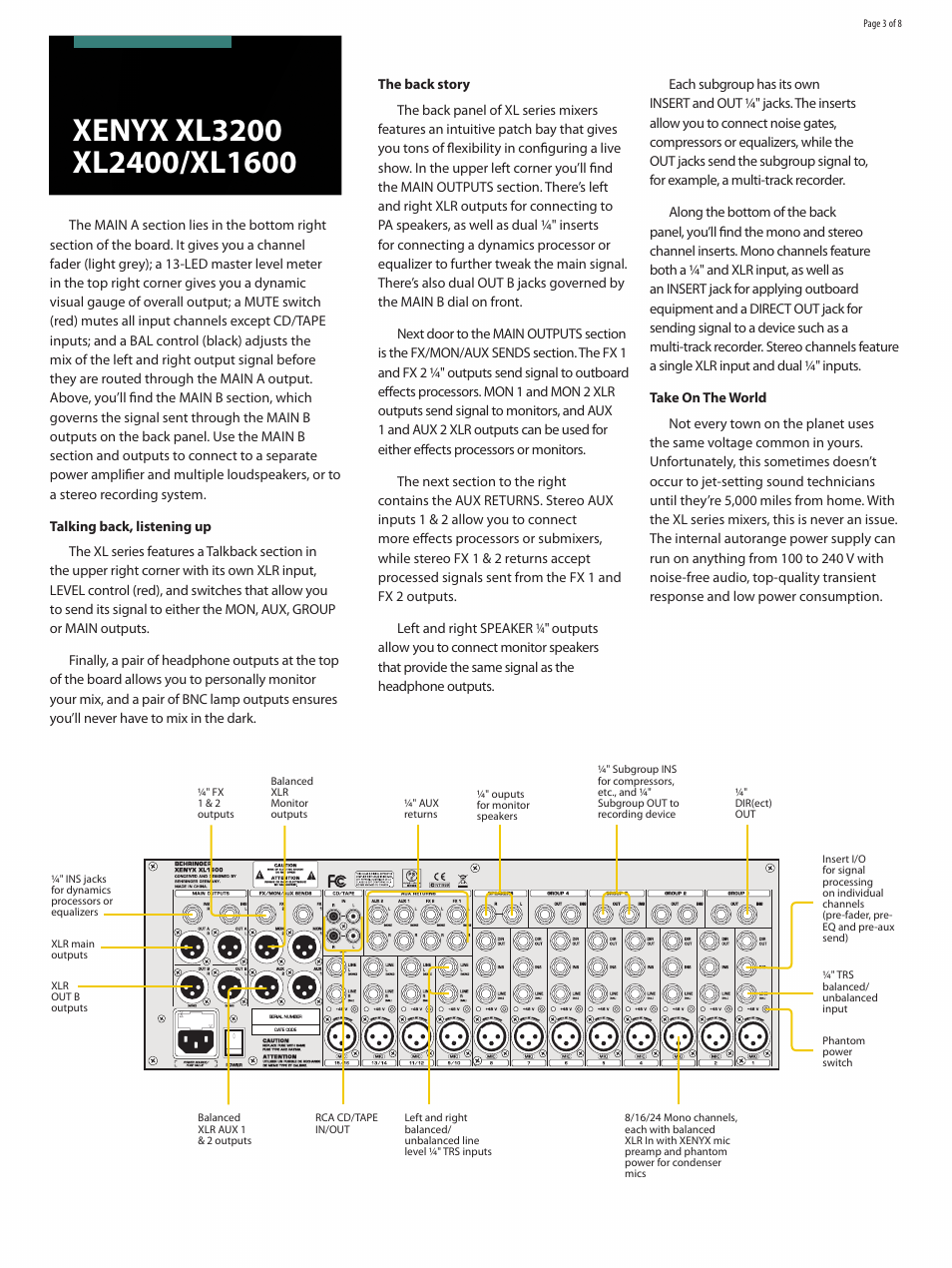 Behringer Xenyx XL2400 User Manual | Page 3 / 8