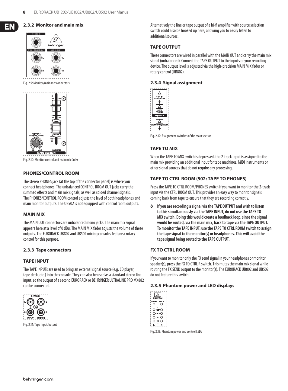 Behringer Audio Mixer UB1202/UB1002 User Manual | Page 8 / 12