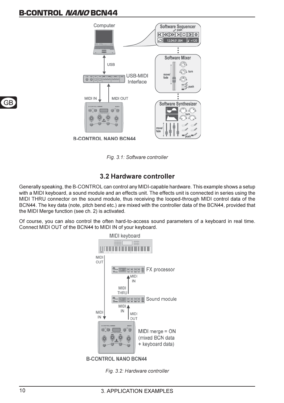 B-control nano bcn44, 2 hardware controller | Behringer B-CONTROL NANO BCN44 User Manual | Page 10 / 19
