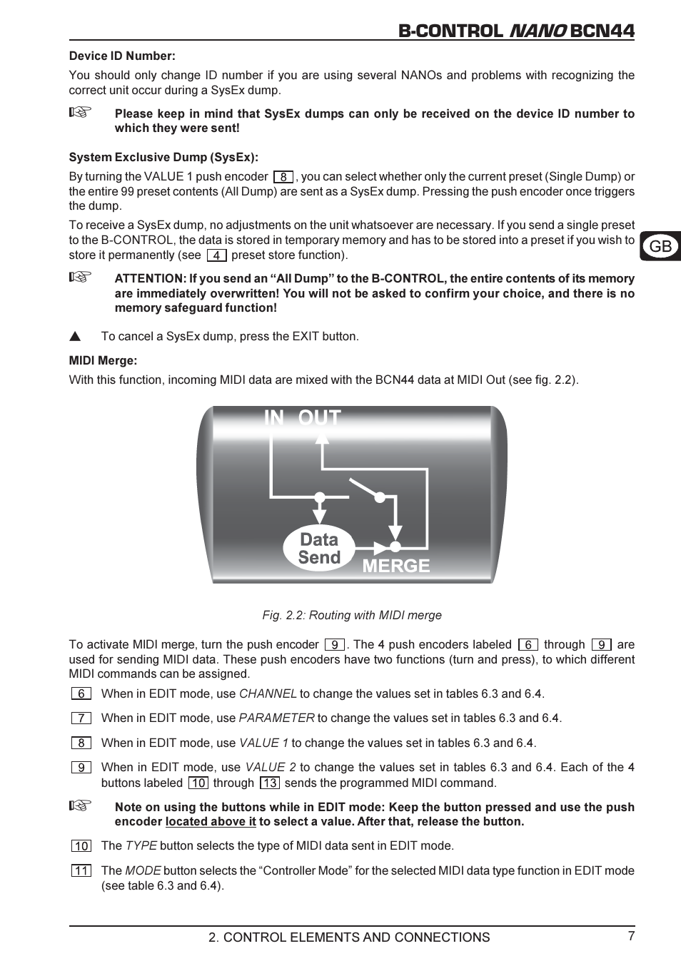 B-control nano bcn44 | Behringer B-CONTROL NANO BCN44 User Manual | Page 7 / 19