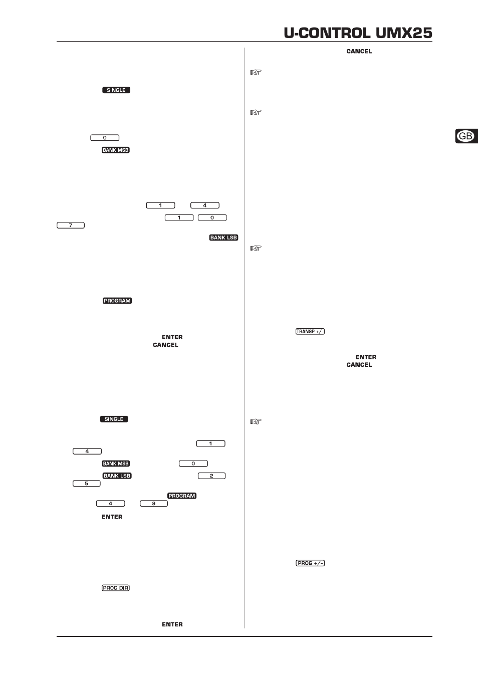 U-control umx25, Operation | Behringer UMX25 User Manual | Page 11 / 15