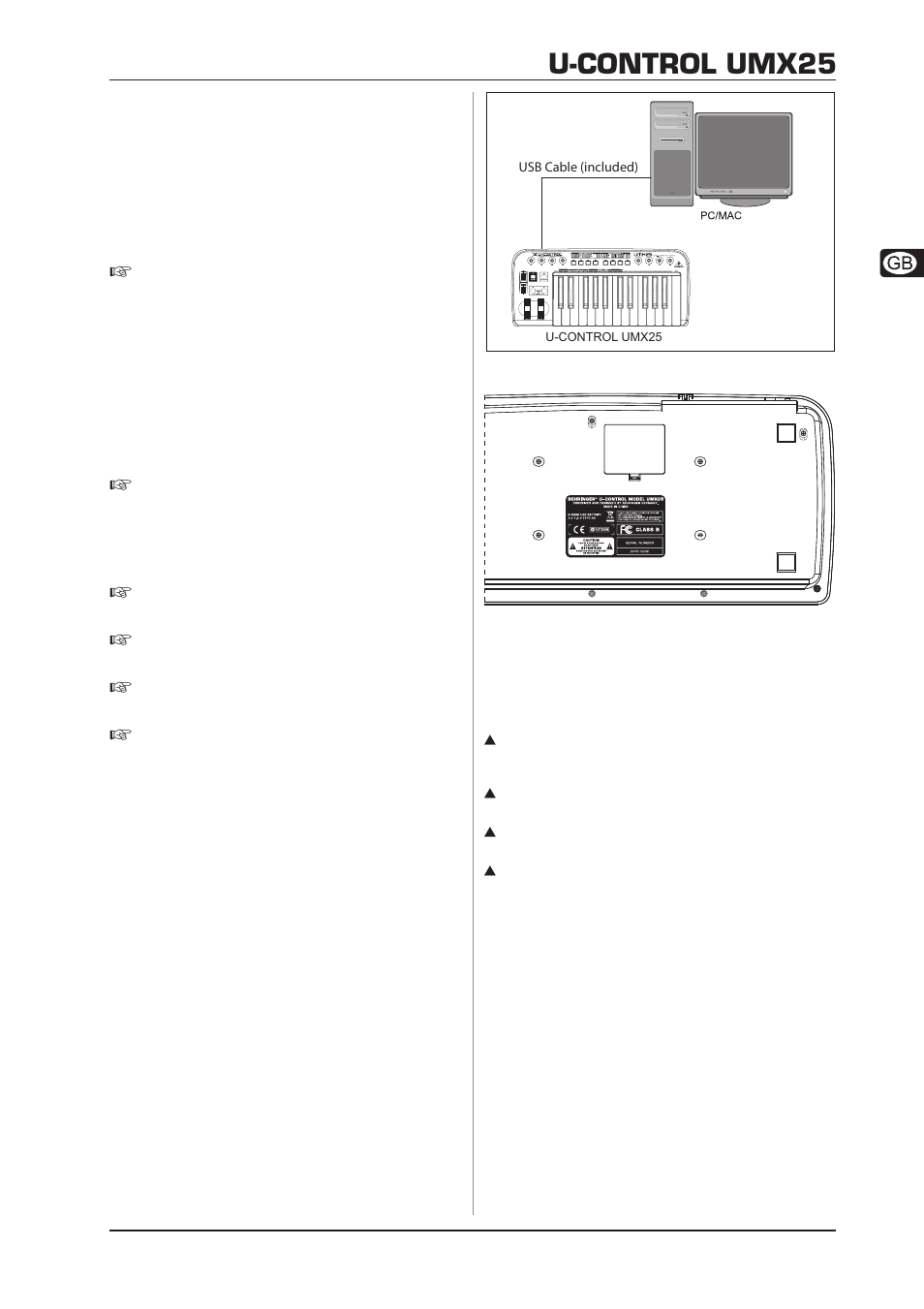 U-control umx25, Introduction | Behringer UMX25 User Manual | Page 5 / 15