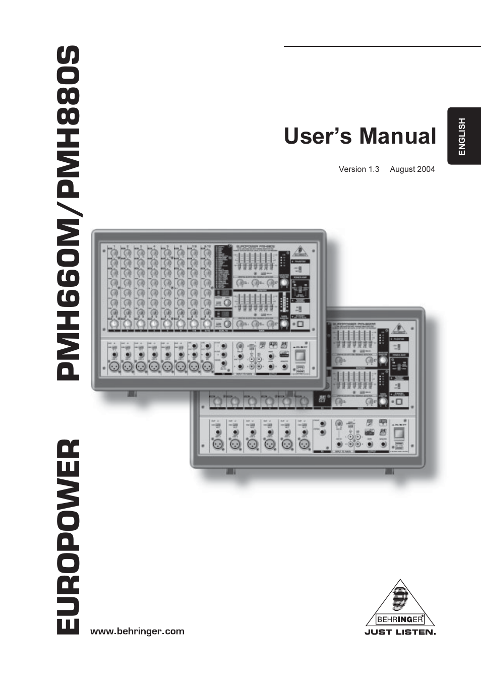 Behringer EUROPOWER PMH660M User Manual | 13 pages