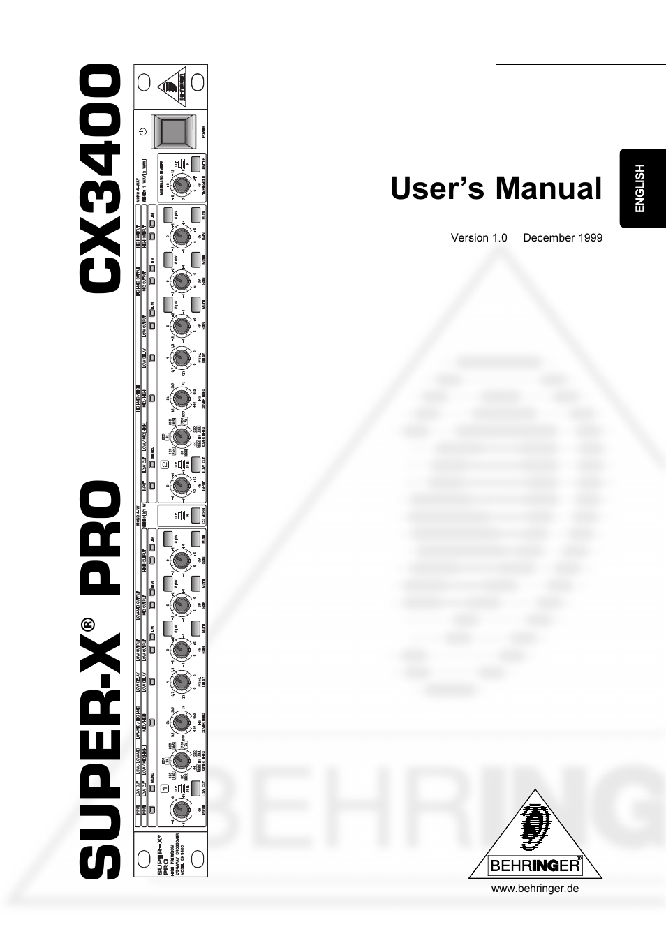 Behringer CX3400 User Manual | 22 pages