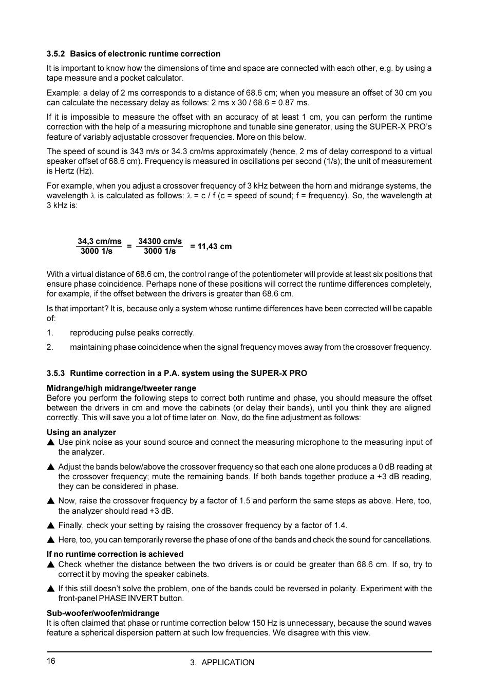 2 basics of electronic runtime correction | Behringer CX3400 User Manual | Page 16 / 22