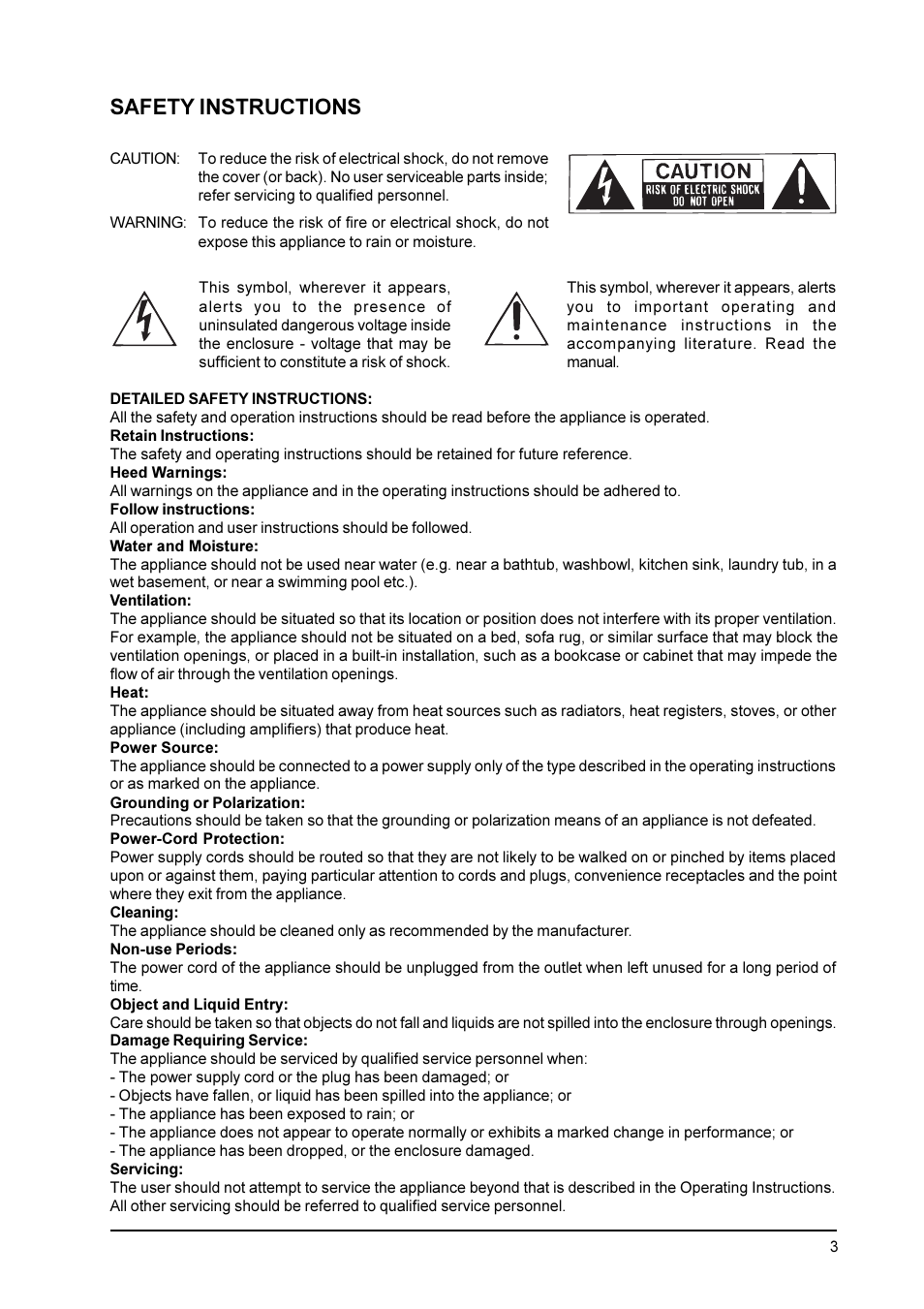 Safety instructions | Behringer CX3400 User Manual | Page 3 / 22