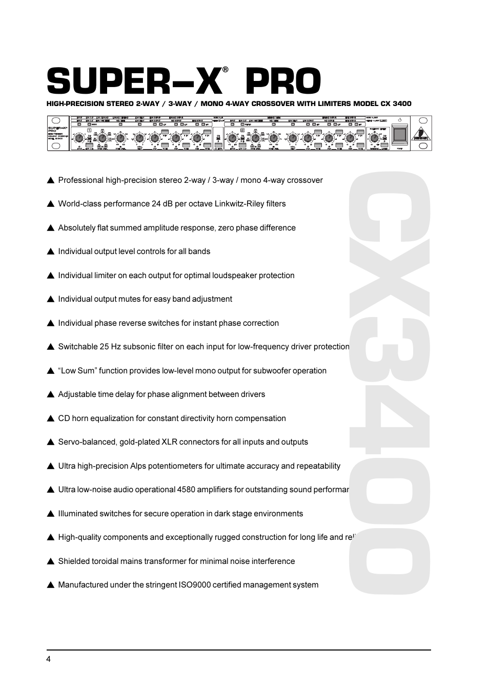 Cx3400, Superx | Behringer CX3400 User Manual | Page 4 / 22