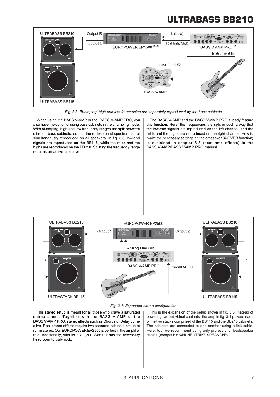Ultrabass bb210, Applications | Behringer BB210 User Manual | Page 7 / 9