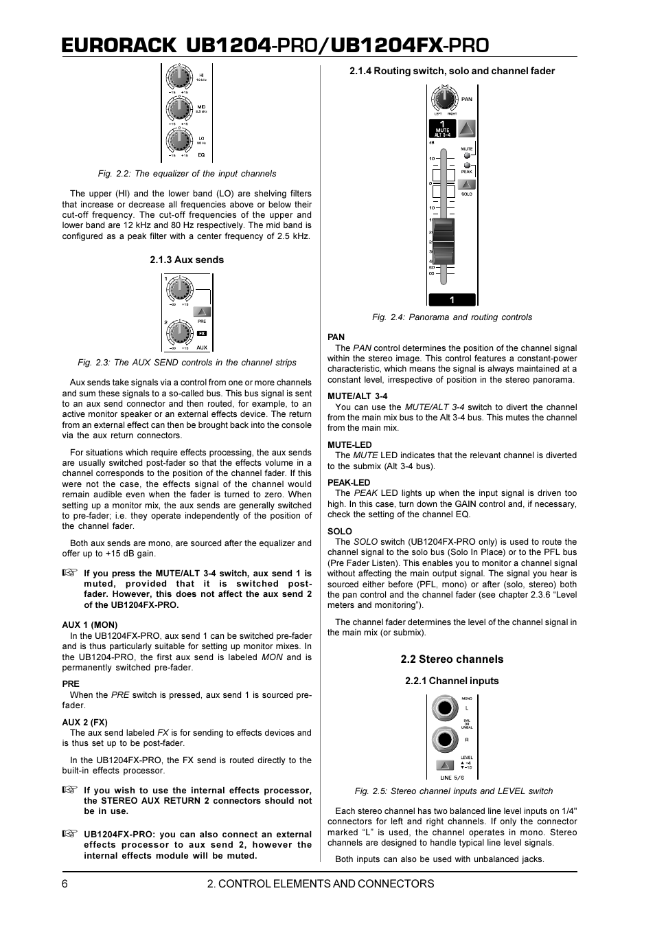 Eurorack ub1204, Ub1204fx | Behringer UB1204FX-PRO User Manual | Page 6 / 13