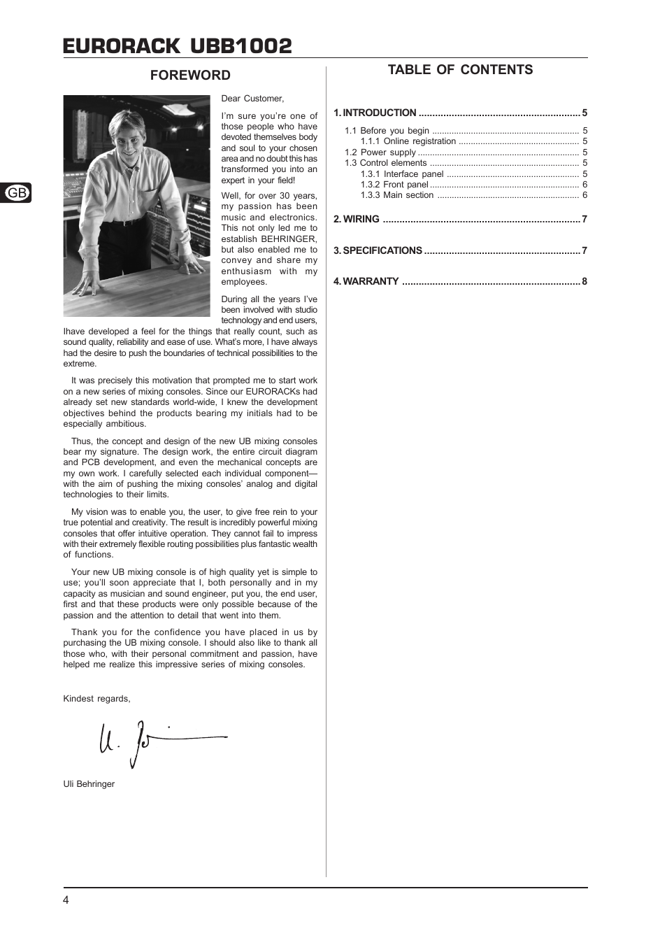 Behringer EURORACK UBB1002 User Manual | Page 4 / 8