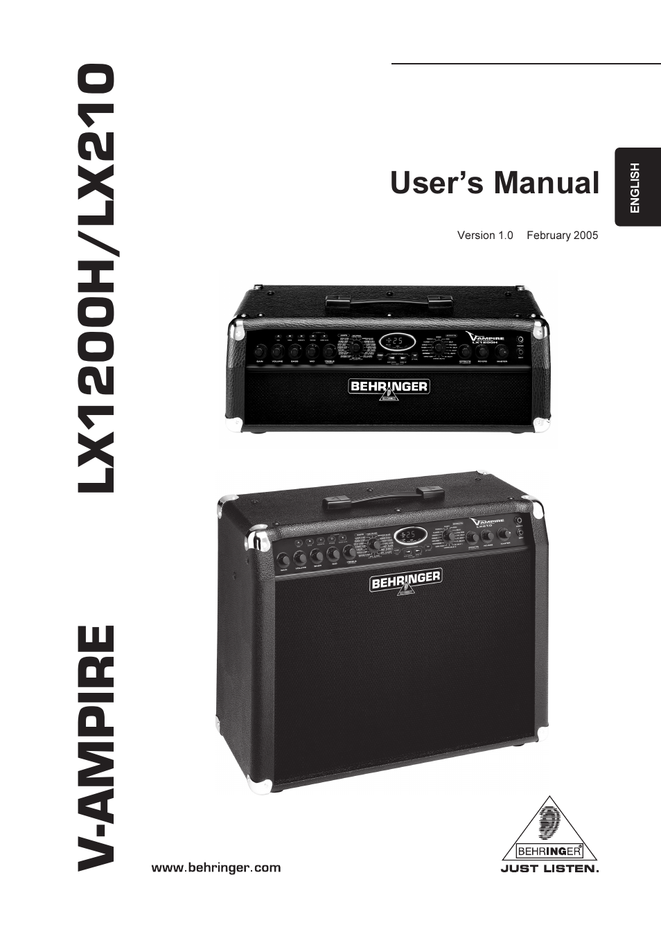 Behringer V-AMPIRE LX1200H/LX210 User Manual | 19 pages