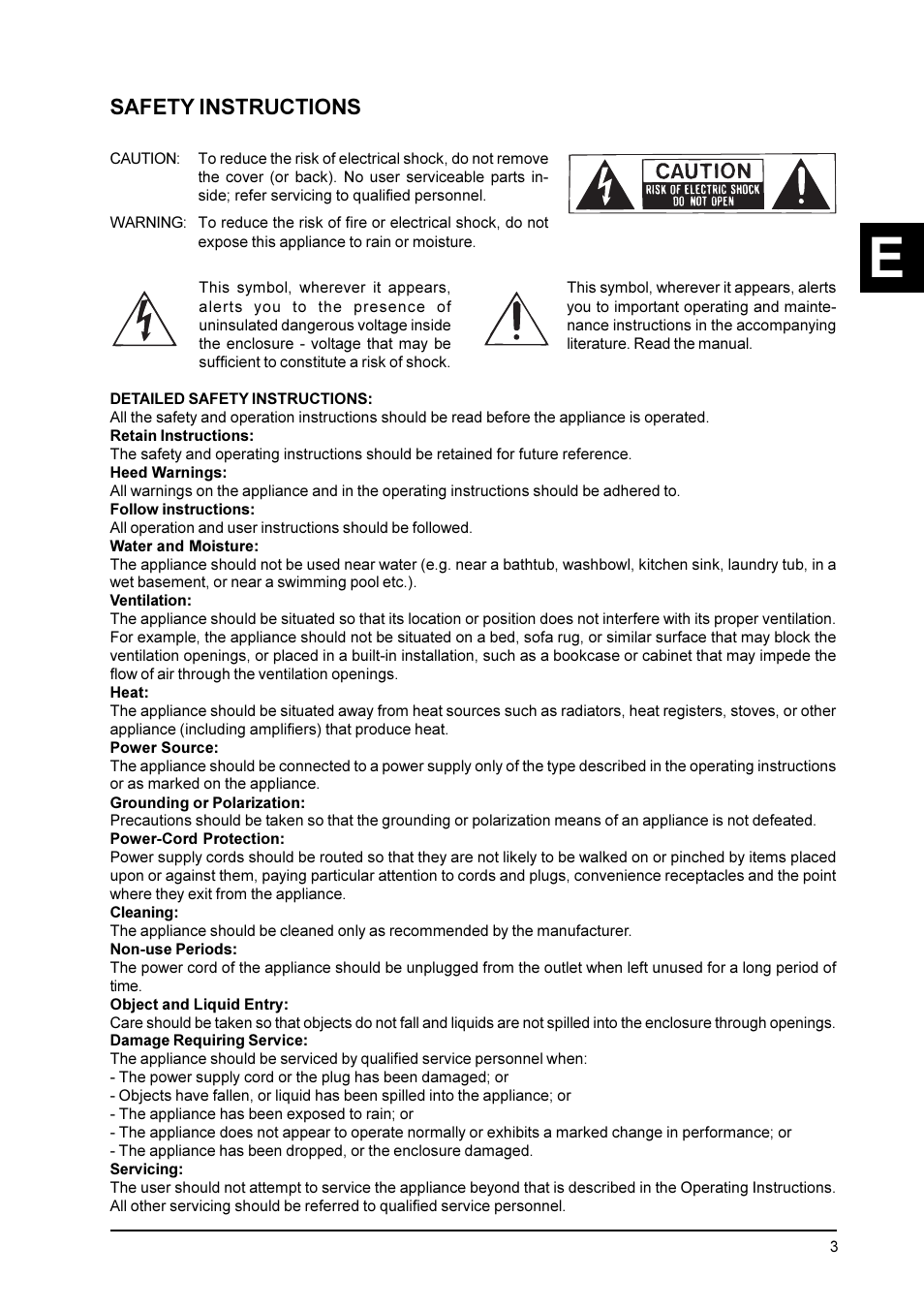 Safety instructions | Behringer PRO DI 4000 User Manual | Page 3 / 15