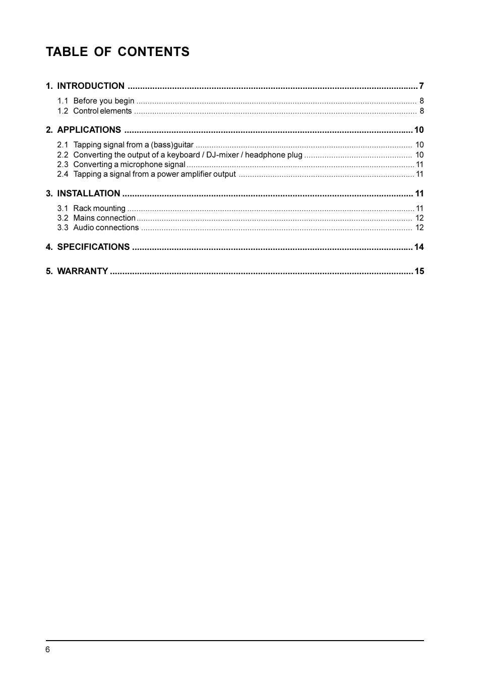 Behringer PRO DI 4000 User Manual | Page 6 / 15