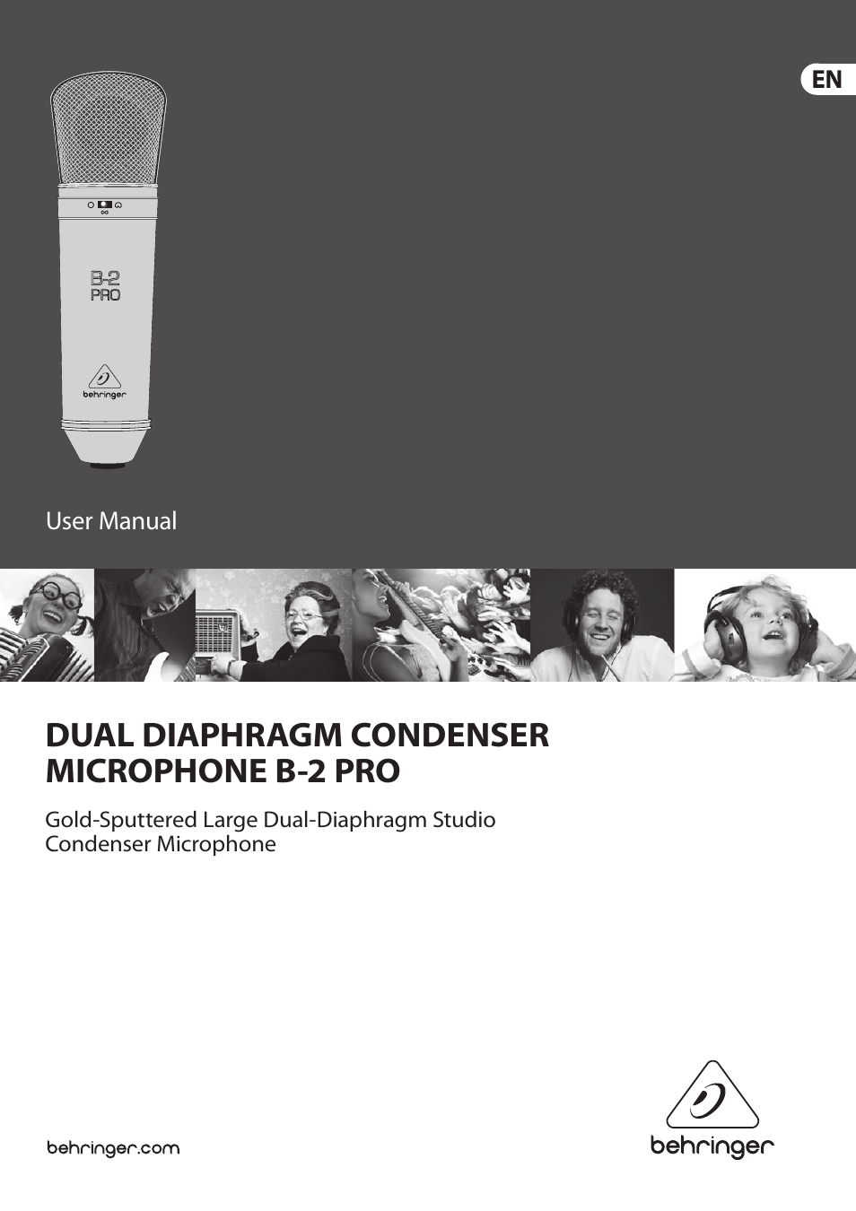 Behringer Gold-Sputtered Larg Dual-Diaphragm Studio Condenser Microphone B-2 Pro User Manual | 5 pages