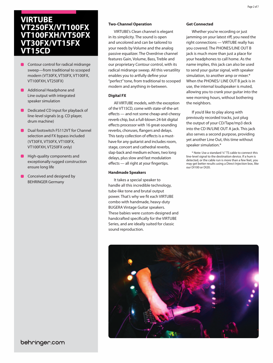 Behringer Virtube VT100FX  EN User Manual | Page 2 / 7