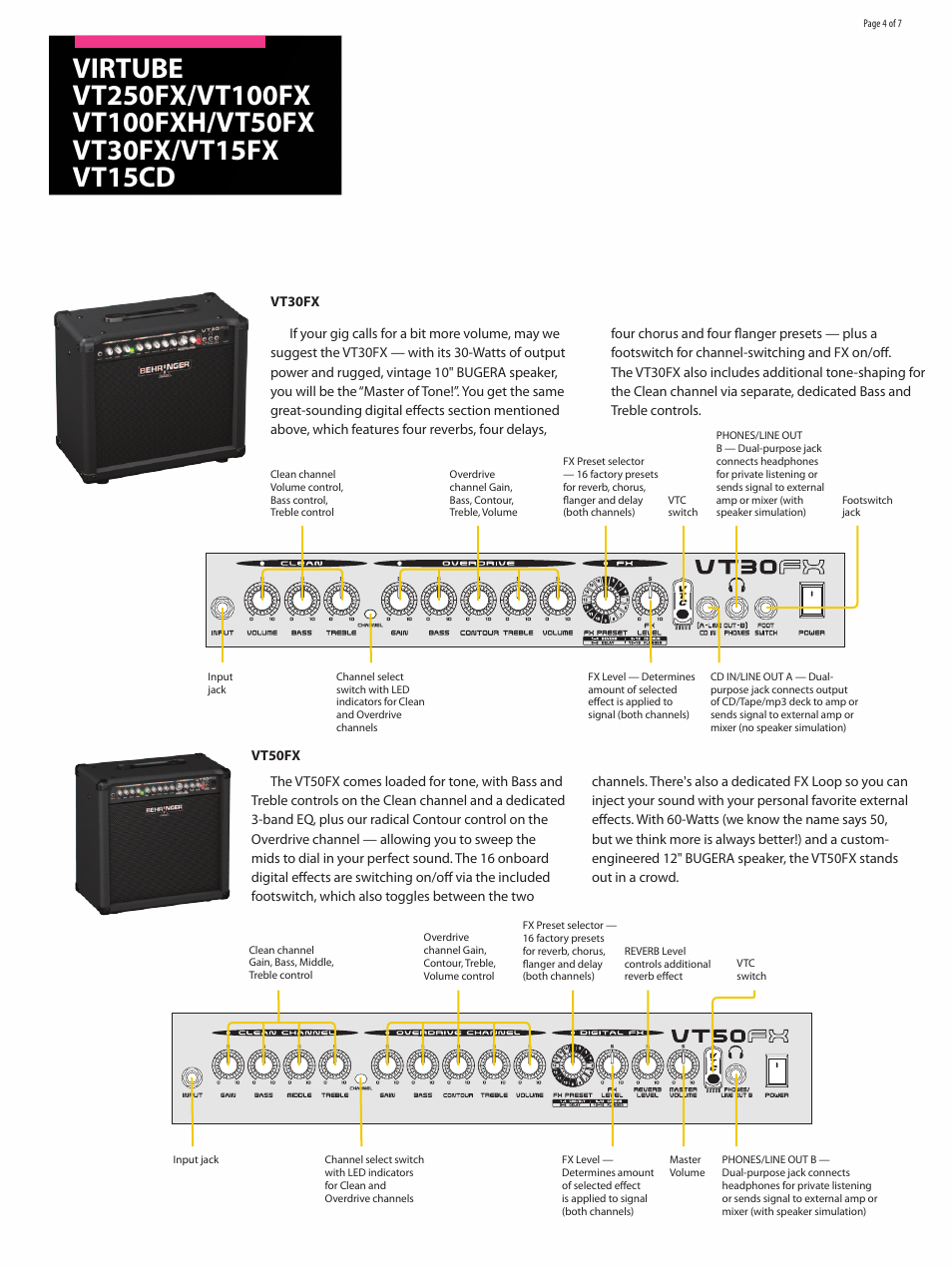 Behringer Virtube VT100FX  EN User Manual | Page 4 / 7