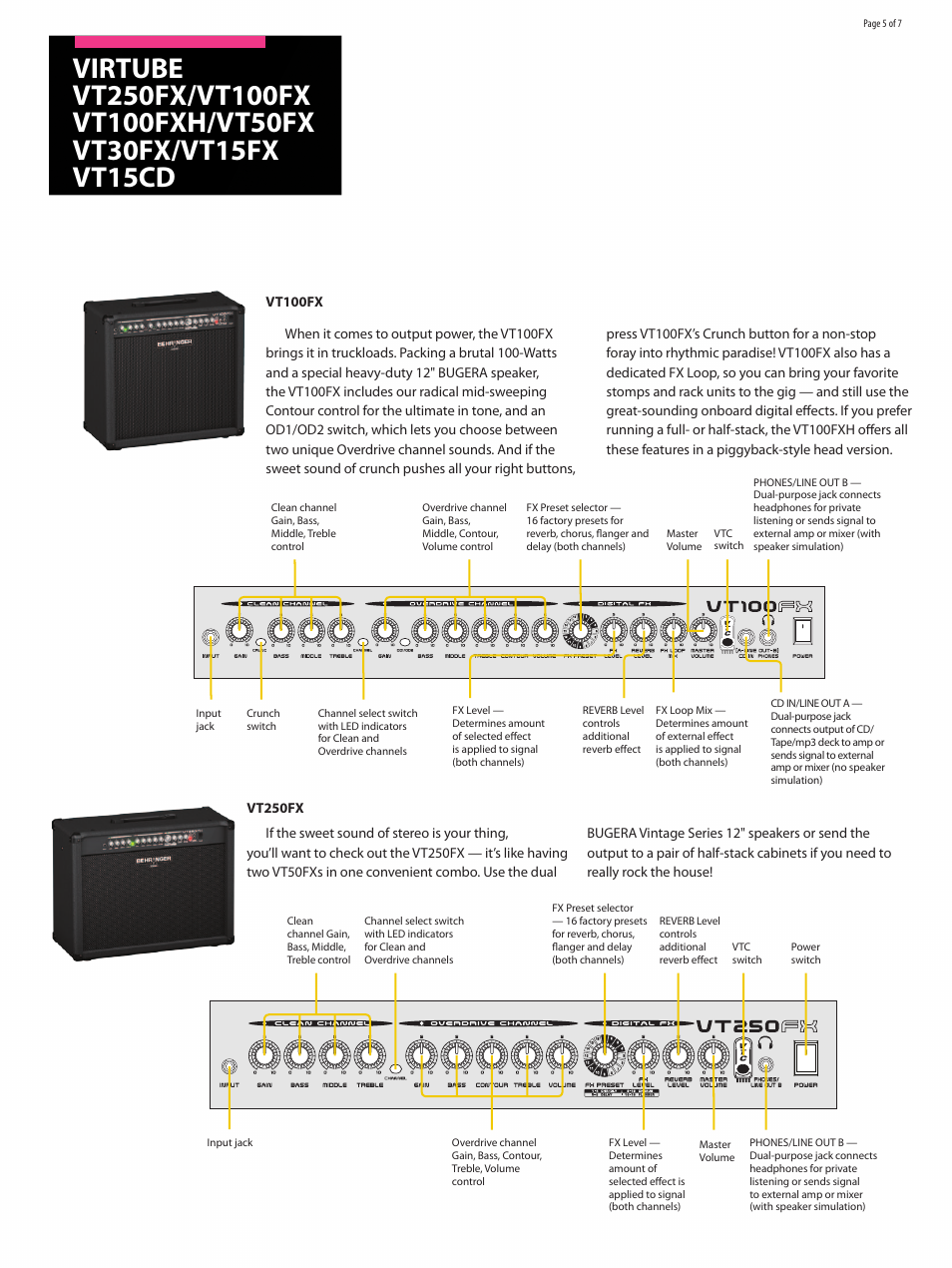 Behringer Virtube VT100FX  EN User Manual | Page 5 / 7