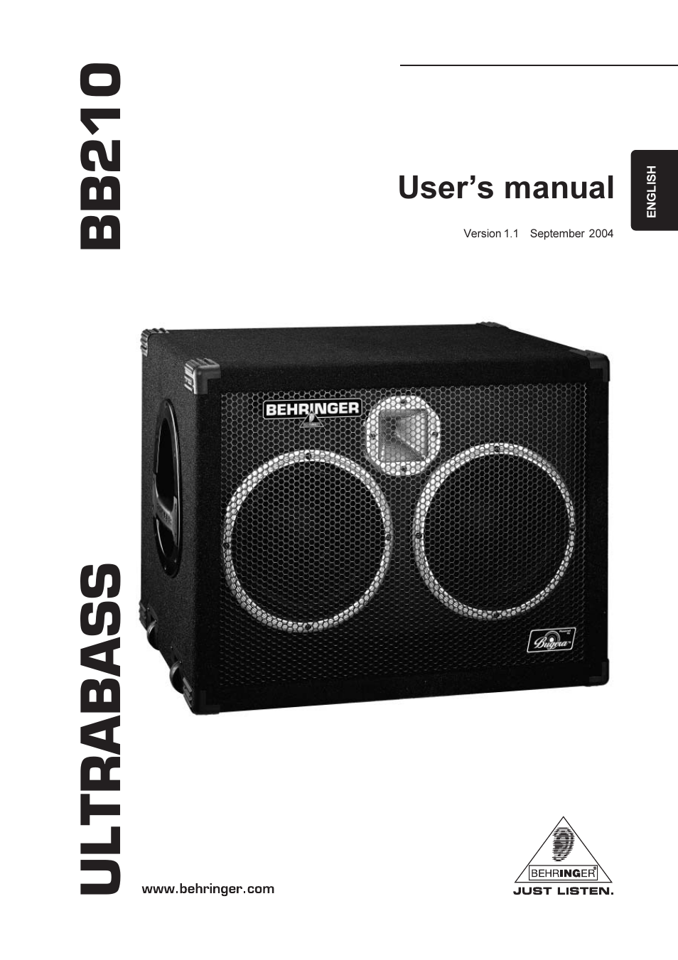 Behringer Ultrabass BB210 User Manual | 9 pages
