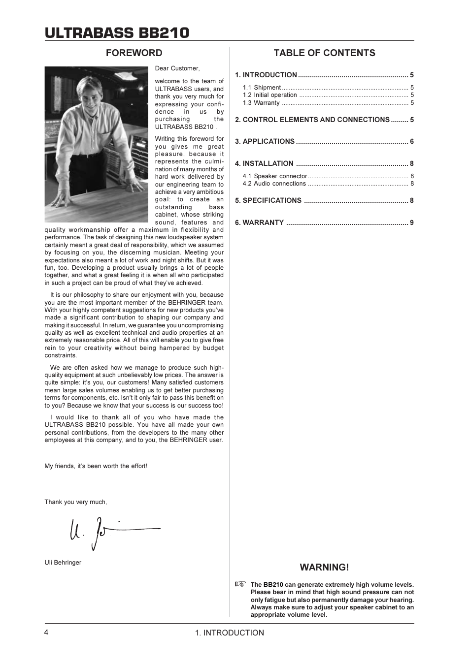 Behringer Ultrabass BB210 User Manual | Page 4 / 9