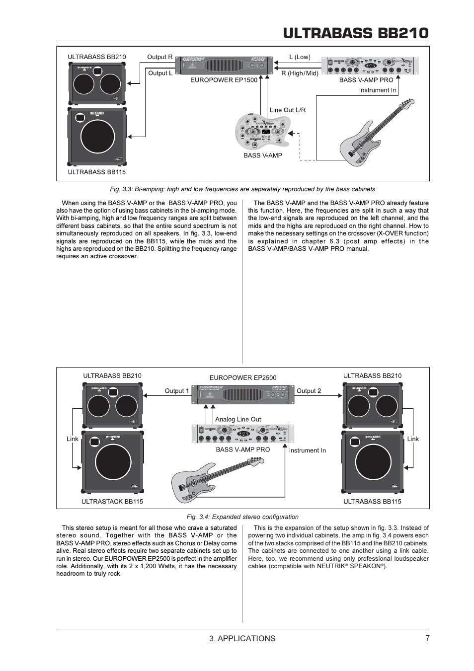 Ultrabass bb210, Applications | Behringer Ultrabass BB210 User Manual | Page 7 / 9