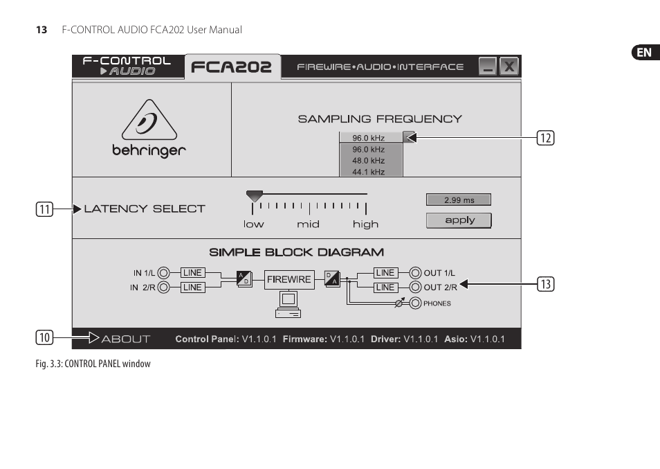 Behringer F-Control Audio FCA202 User Manual | Page 13 / 25