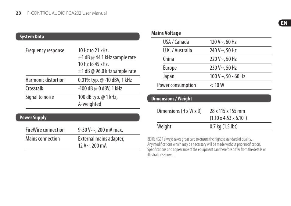 Behringer F-Control Audio FCA202 User Manual | Page 23 / 25
