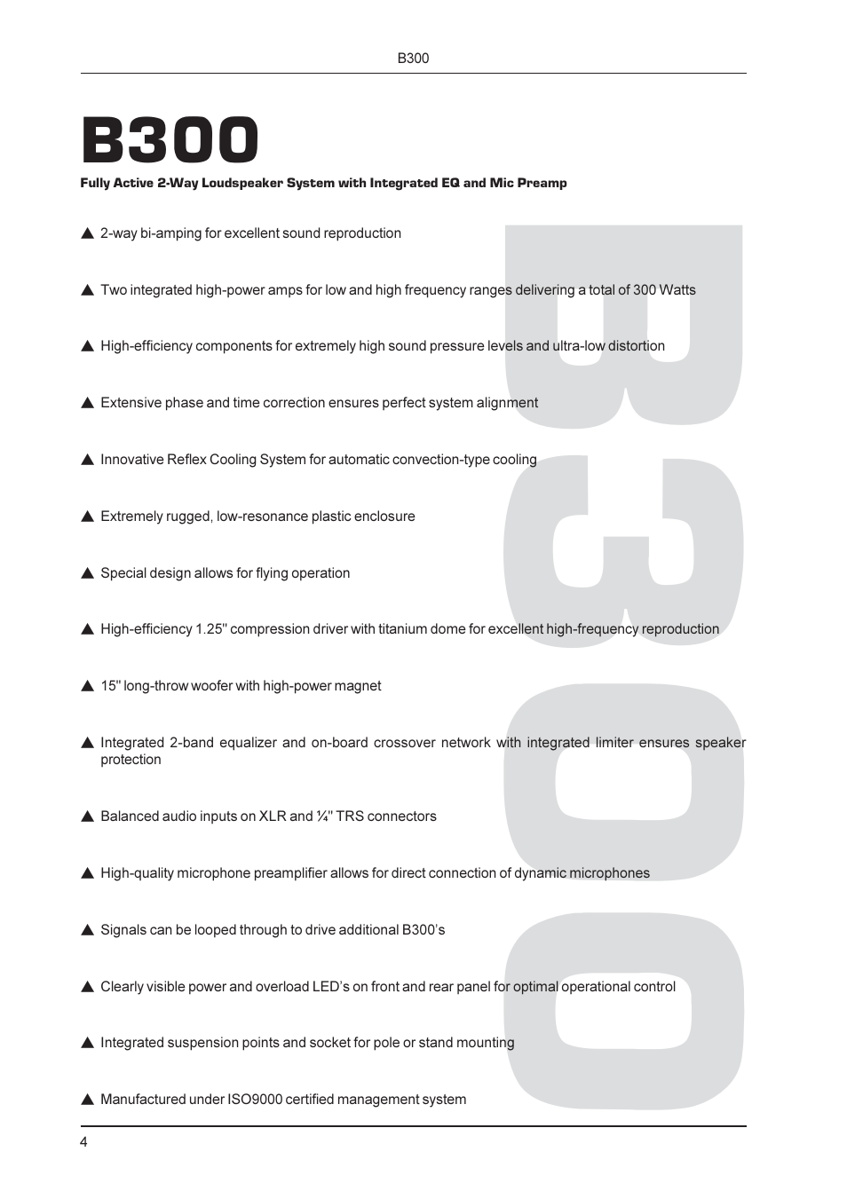 B300 | Behringer B300 User Manual | Page 4 / 13