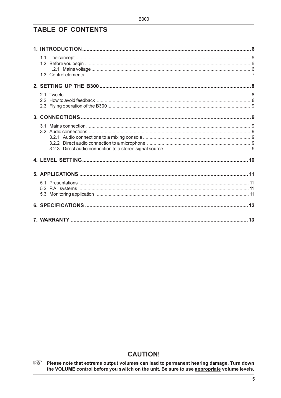 Behringer B300 User Manual | Page 5 / 13