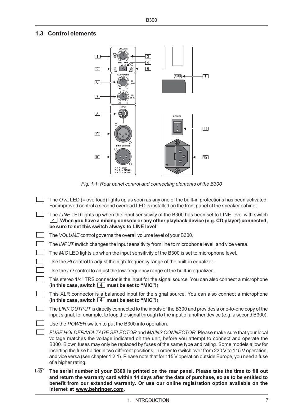 Behringer B300 User Manual | Page 7 / 13