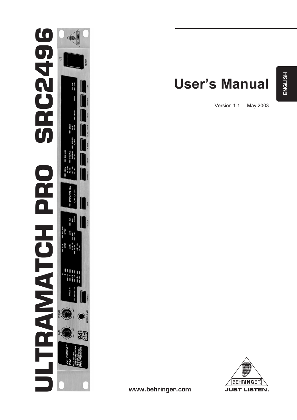 Behringer SRC2496 User Manual | 16 pages