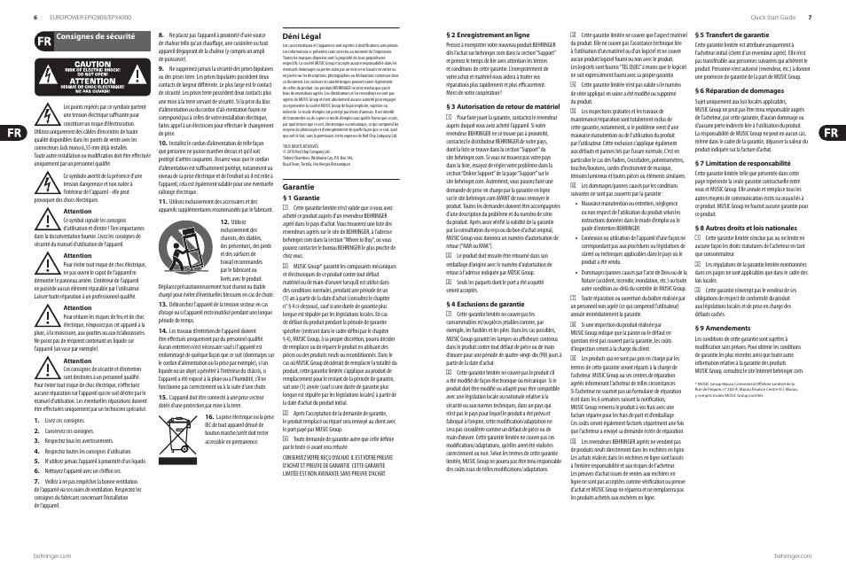 Behringer Europower EPX4000 User Manual | Page 4 / 15