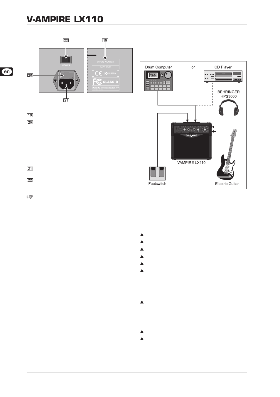 V-ampire lx110, Application example, Presets | Behringer V-AMPIRE LX110 User Manual | Page 8 / 16