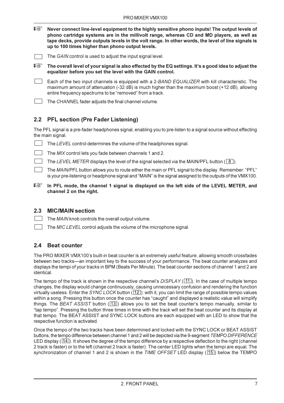 Behringer PRO MIXER User Manual | Page 7 / 11