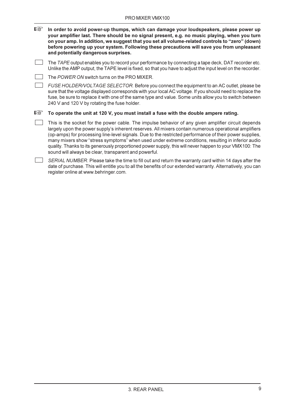 Behringer PRO MIXER User Manual | Page 9 / 11