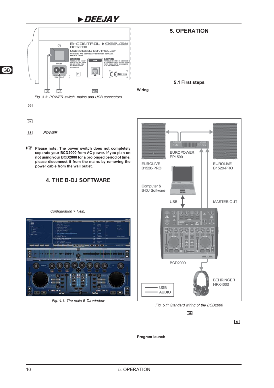 B-control deejay bcd2000, The b-dj software, Operation | Behringer BCD2000 User Manual | Page 10 / 16