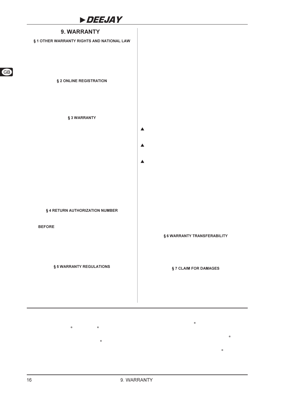 B-control deejay bcd2000, Warranty | Behringer BCD2000 User Manual | Page 16 / 16