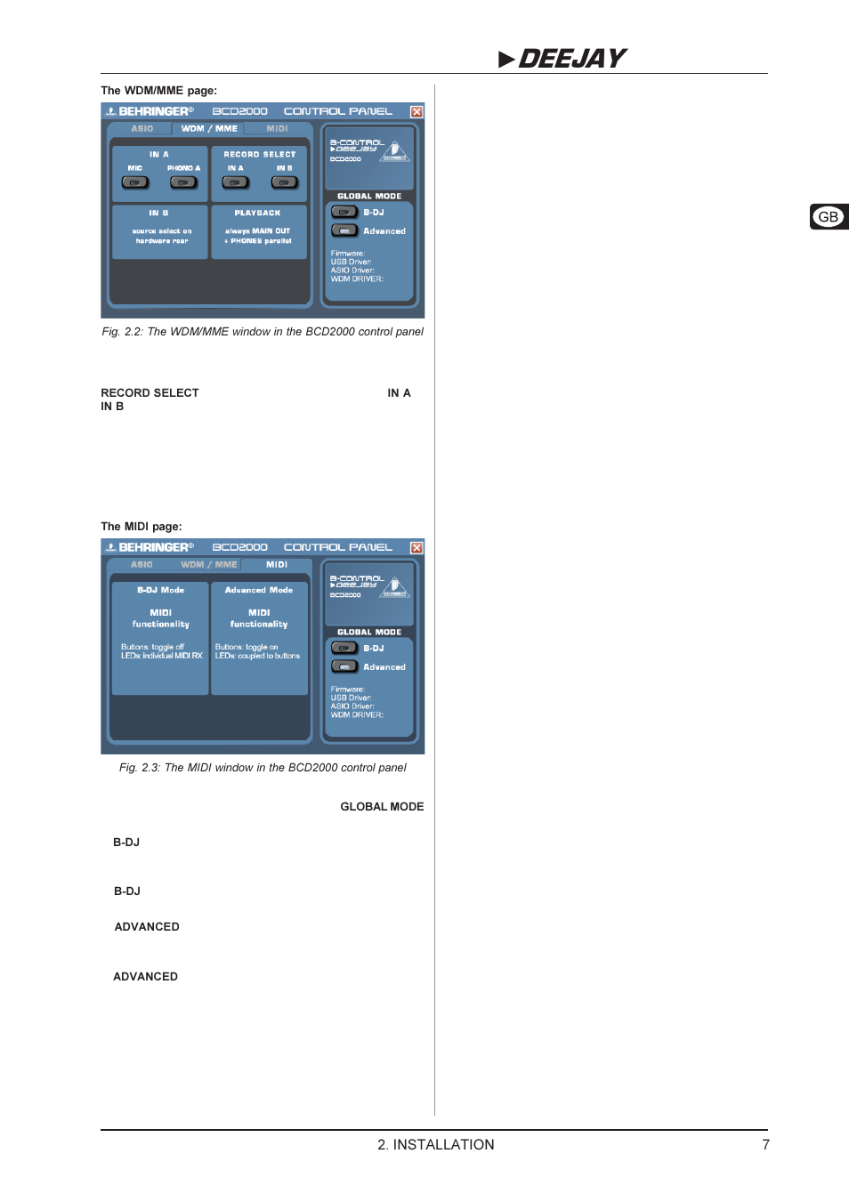 B-control deejay bcd2000 | Behringer BCD2000 User Manual | Page 7 / 16