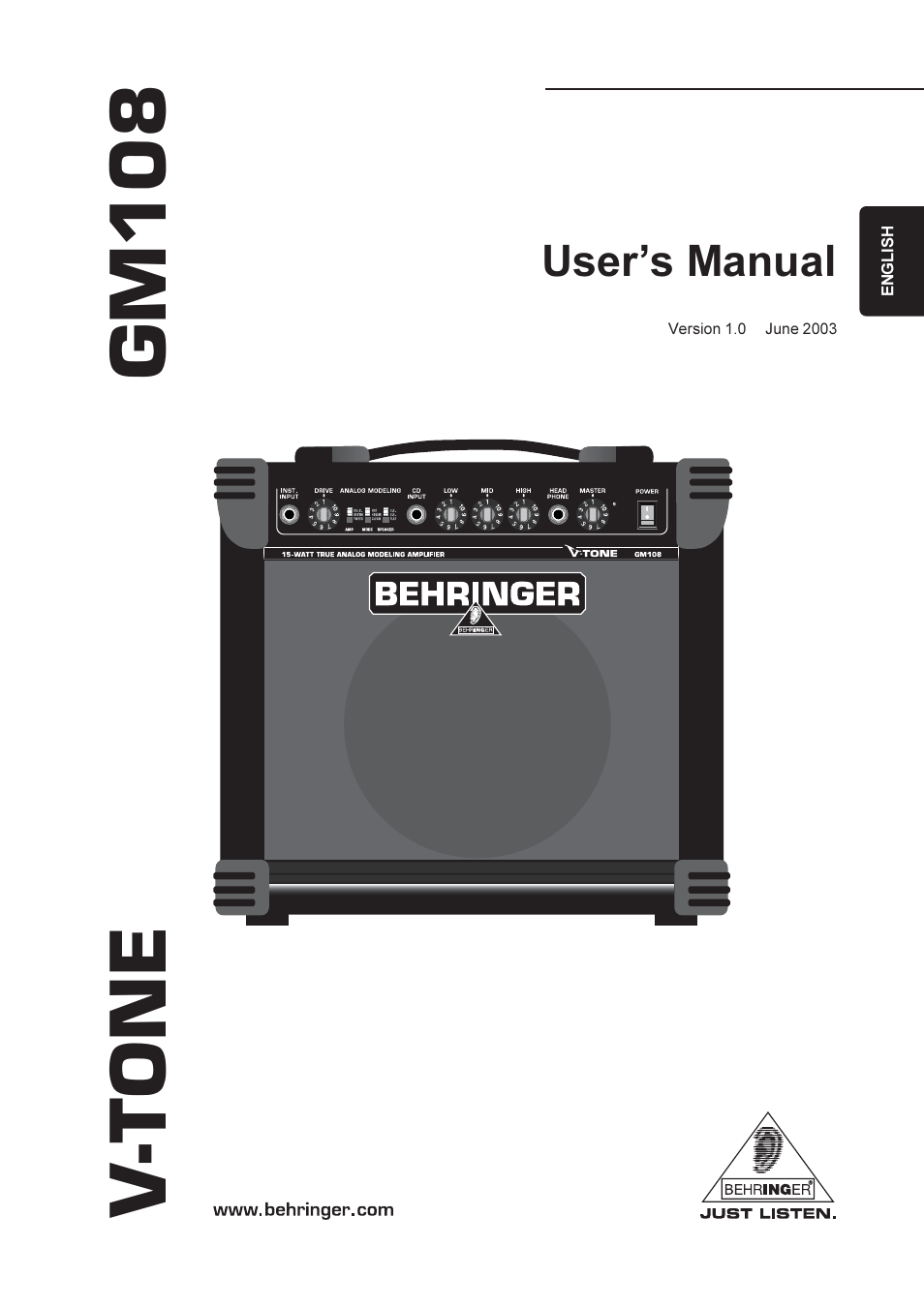 Behringer gm108 User Manual | 10 pages