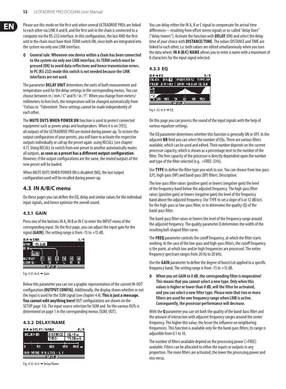 Behringer UltraDrive Pro DCX2496 User Manual | Page 12 / 35